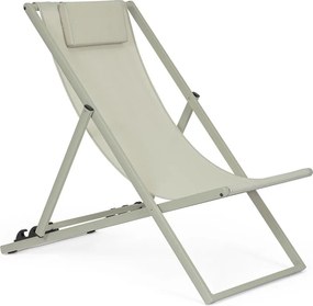 Кафяво-сив градински шезлонг метален Taylor – Bizzotto