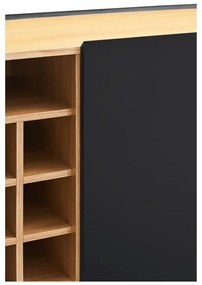 Черен висок скрин от декор от дъб 95x120 cm Arista – Teulat