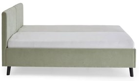 Светлозелено двойно легло 160x200 cm тапицирано с включена подматрачна рамка Piano – Meise Möbel