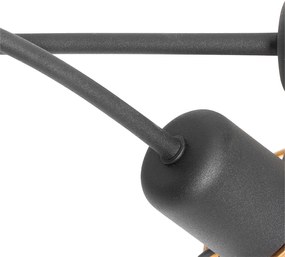 Дизайнерски таванна лампа черна със злато 5-светлина - Noud