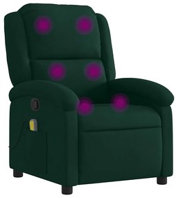 371810 vidaXL Масажен наклоняем стол, тъмнозелен, кадифе