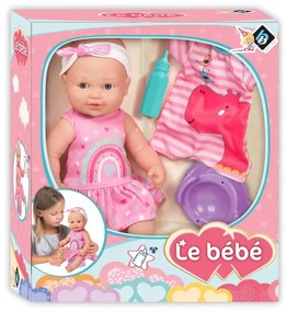 Пишкаща кукла Le Bebe 40 см. с гърне и дрешка Loko Toys 98904