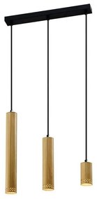 Висяща лампа с метален абажур в черно и златисто 6x46 cm Tubo - Candellux Lighting