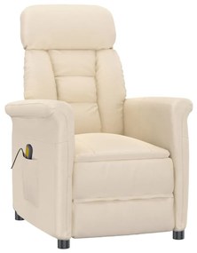 348412 vidaXL Масажен стол, бежов, микрофибърен текстил
