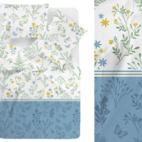 Премиум памучно спално бельо цветя от ливада Ширина: 160 см | Дължина: 200 см