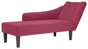 4009796 vidaXL Кушетка с десен подлакътник, виненочервен, кадифе