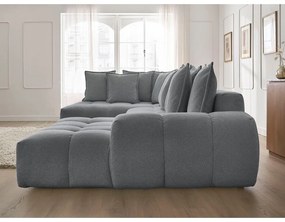 Тъмносив шенилов сгъваем/с място за съхранение ъглов диван (ляв ъгъл/U форма) Everest – Bobochic Paris