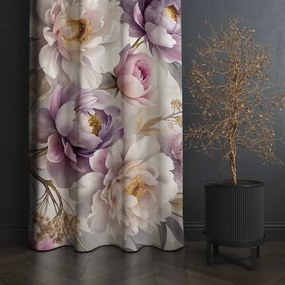 Декоративна завеса с красив модел на божур Ширина: 160 см | Дължина: 250 см