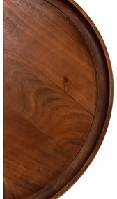 Тъмнокафява кръгла масичка за кафе от масивно манго 80x80 cm Giselle – MOME