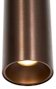 Дизайнерска висяща лампа тъмен бронз вкл. адаптер за релса 1-фазен - Iconic Tubo