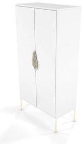 Бял гардероб 80x160 cm Merlin - Skandica