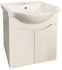 Конзолен шкаф за баня ICP 5549/60, PVC, бял, с умивалник, 55x49x60см