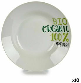 Дълбока чиния Organic Бял Зелен Ø 20,6 cm Порцелан (10 броя)