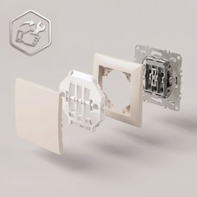 Единичен Ключ с Рамка OSTE JNH006-W BEIGE