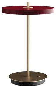 Червена LED затъмняваща се настолна лампа с метален абажур (височина 31 cm) Asteria Move – UMAGE