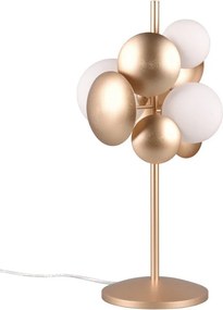 Настолна лампа със стъклен абажур в златисто и бяло (височина 50 cm) Bubble - Trio Select
