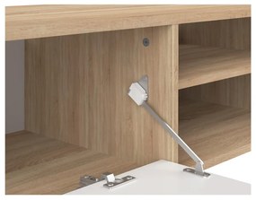 Масичка за телевизор с дъбов декор в бял и естествен цвят 165x40 cm Ampère - TemaHome