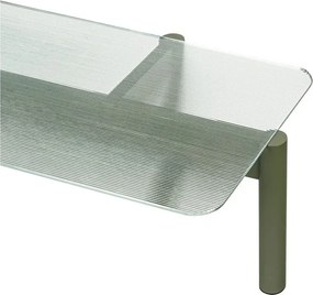 Зелена масичка за кафе със стъклен плот 55x105 cm Kob – noo.ma