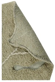 Ръчно изработен памучен детски килим подходящ за пране в цвят каки 75x100 cm Mini Monstera Olive – Lorena Canals