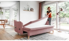Светлорозов разтегателен диван 225 cm Charming Charlie – Miuform