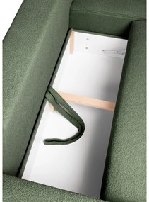 Зелен разтегателен ъглов диван от букле (десен ъгъл) Quinoa – Bonami Selection