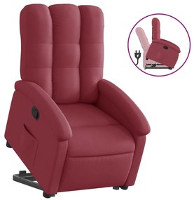 3204095 vidaXL Изправящ реклайнер стол, виненочервен, текстил