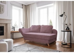 Сиво-розов шезлонг от рипсено кадифе (ляв ъгъл) Chic Charlotte – Miuform