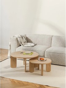 Кръгла масичка за кафе с дъбов плот в естествен цвят ø 55 cm Kuvu – noo.ma