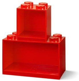 Комплект от 2 детски червени рафта за стена Brick - LEGO®