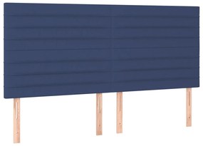 3116500 vidaXL Горни табли за легло, 4 бр, сини, 100x5x78/88 см, плат