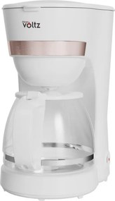 Кафемашина Oliver Voltz OV51170WN, 600W, 1.25 л, Противокапкова система, Прозрачен резервоар за вода, Бял