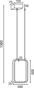 Полилей Frame LED-Черен-дължина: 18 См.