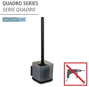 Черна самозалепваща пластмасова четка за тоалетна Quadro – Wenko