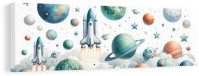 Картина на платно – Космически кораб в облаците