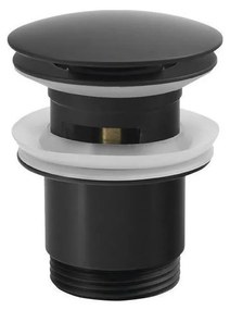 Sapho - Тапа за умивалник Click-Clack, Ø 6,7 см, матово черна