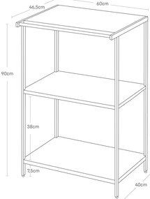 Стоманен стелаж в матово бял цвят 60x90x46,5 cm Tower – YAMAZAKI