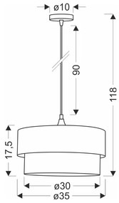 Висяща лампа в цвят петрол с текстилен абажур ø 35 cm Scopello - Candellux Lighting