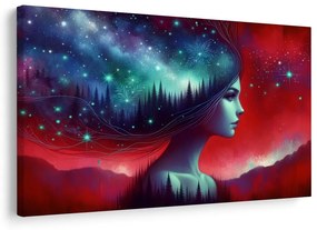 Картина на платно – Жена със звезден пейзаж