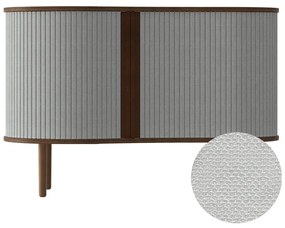 Нисък скрин в сиво-кафяво с дъбов декор и плъзгащи се врати 100x67 cm Audacious - UMAGE