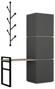 Антрацитен комплект за обувки и стенна закачалка Антрацит Mello - Decortie