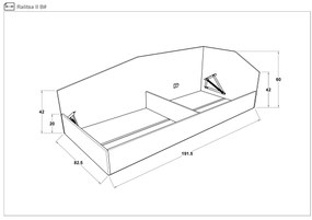 Легло с механизъм за матрак 82/190 Ралица