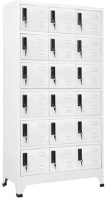 339828 vidaXL Заключващ се шкаф, бял, 90x40x180 см, стомана