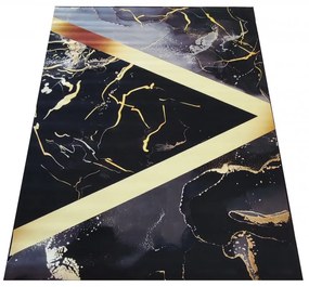 Луксозен черен килим със златна шарка Широчина: 60 см | Дължина: 100 см