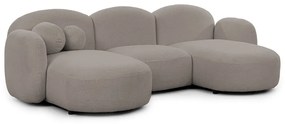 Сив ъглов диван от прежда с примки от букле (U форма) Orbit – Ropez