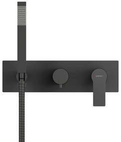 Матово-черна вградена душ батерия (3 изхода) Pax – Sapho