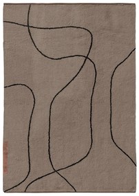 Кафяв памучен килим подходящ за пране 140x200 cm Shadow – Mette Ditmer Denmark