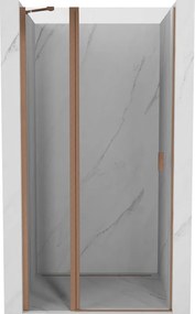 Mexen Mist отваряща се душ врата 100 см, прозрачна, четкана мед - 8A4-100-000-65-00