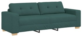 4105093 vidaXL Диван за 3-ма, тъмнозелен, 180 см, текстил
