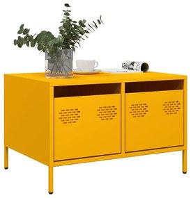 851241 vidaXL ТВ шкаф, горчица жълто, 68x50x43,5 см, студеновалцувана стомана