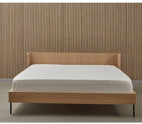 Двойно легло в дъбов декор 180x200 cm в естествен цвят Wrap - Bonami Selection